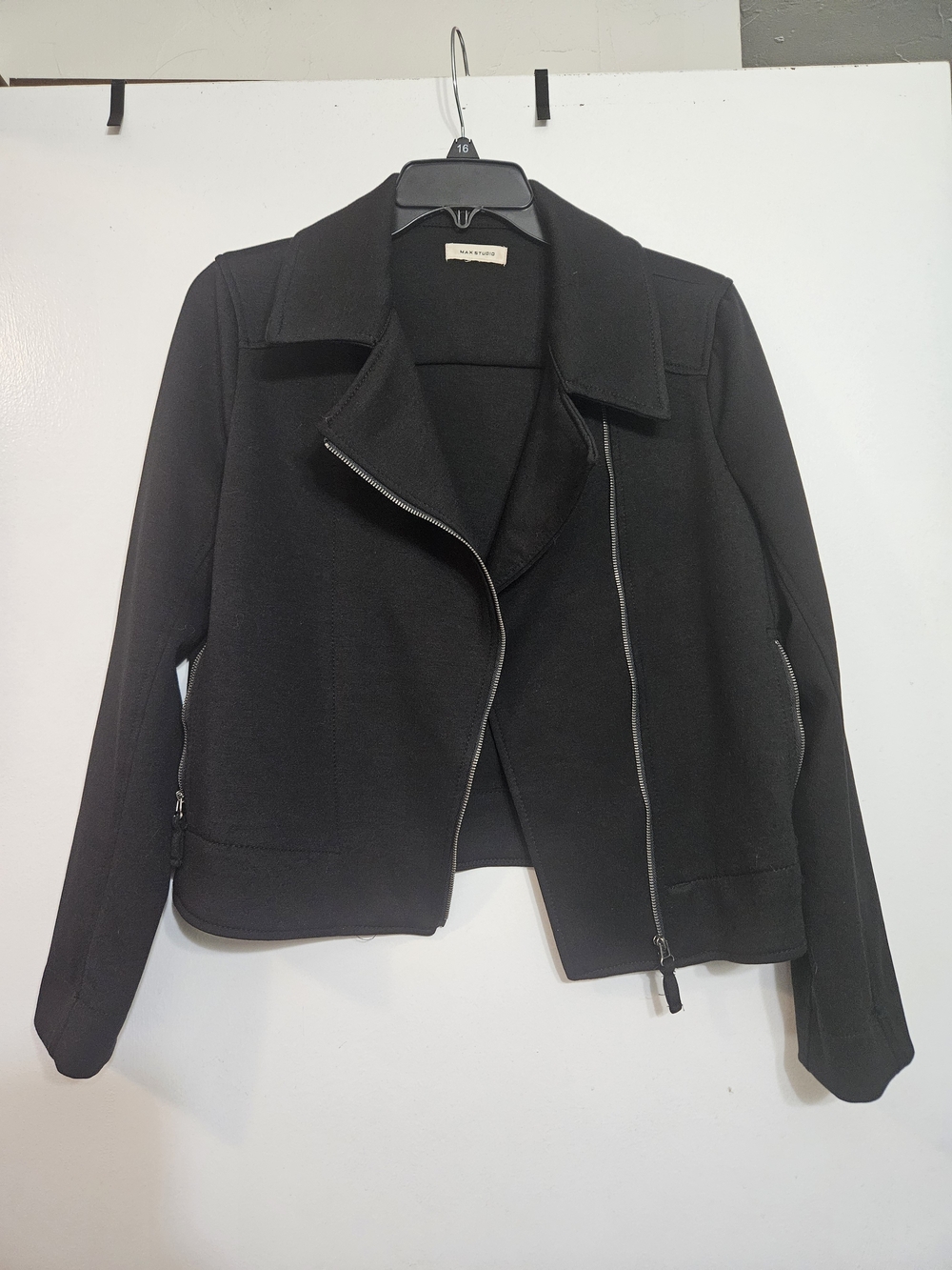 Max Studio Black Asymmetrical Moto Jacket